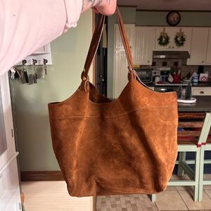 Leather Tote with Crossbody